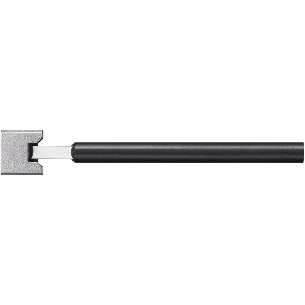 Macro lente Sony FE 90mm f/2.8 G OSS plateado con mango negro, detalles metálicos.