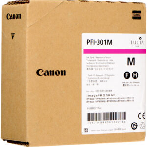 Caja de cartucho de tinta magenta Canon PFI-301M para impresoras imagePROGRAF.