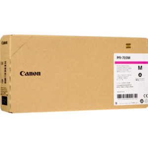 Cartucho de tinta magenta Canon PFI-703M para imagePROGRAF, caja de cartón.