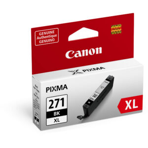 Cartucho de tinta negra Canon CLI-271XL para impresoras PIXMA, modelo XL.