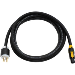 Cable ARRI powerCON TRUE 1 a Edison negro, 10 pies, para luces SkyPanel, conector de seguridad amarillo.