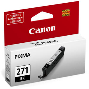 Cartucho de tinta Canon CLI-271 BK negro para impresoras Pixma, en empaque original.