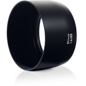 Parasol ZEISS para Milvus 1.4/85, negro mate, perfil cilíndrico.