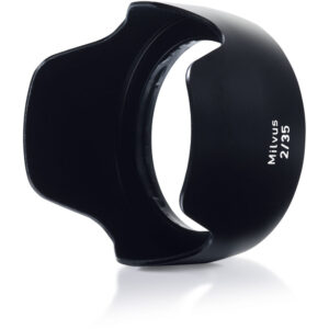 Parasol negro ZEISS para lente Milvus 35mm f/2, diseño petal.