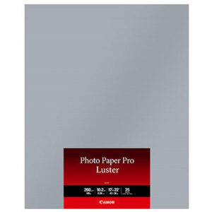 Papel fotográfico Canon Pro Lustre, 17x22 pulgadas, 25 hojas, acabado satinado.