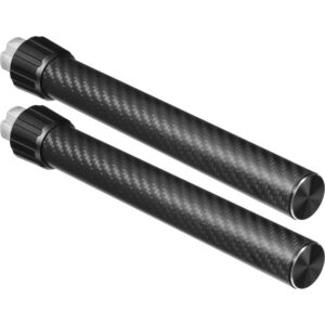 Dos manillares superiores DJI de carbono para Ronin-M con extremos de aluminio plateado.