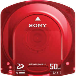 Disco Sony PFD50DLAX 50GB regrabable, doble capa, rojo profesional para XDCAM.