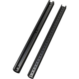 Postes de extensión negros Sony PSS650 para montaje en techo, con perforaciones para fijación.