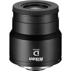Ocular Nikon MEP serie 38W negro para telescopio terrestre Monarch, con texto 'Nikon' y 'DIGISCOPING'.