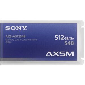 Tarjeta de memoria Sony AXS de 512 GB serie A, color azul, para uso profesional.