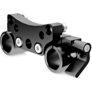 Consola ARRI 15mm MMB-2 negra con soportes para varillas, ideal para cámaras.