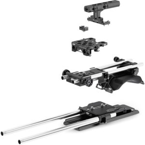 Set ARRI de cámara Pro Cine BP-8 para Canon C300 Mark II, piezas de soporte y rieles.