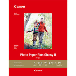 Canon Papel Fotográfico Plus Glossy II PP-301, 8.5x11, 20 hojas, con familia en bosque