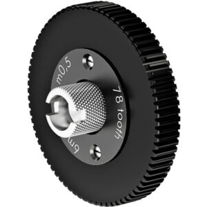 Engranaje ARRI Follow Focus 0.5 Mod 78 dientes para lentes Canon/Angenieux, negro texturizado.