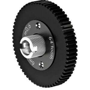Engranaje ARRI Follow Focus 0.6 Mod, 64 dientes, plateado y negro, para lentes Fujinon ENG.