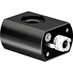 Bloque de extensión ARRI HEB-1 negro, con entrada de conector y tornillos plateados.