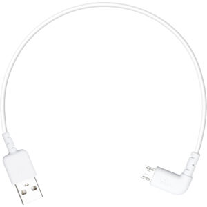 Cable blanco DJI USB-A a Micro-USB en L de 25 cm.