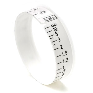 Anillo de enfoque premarcado ARRI para WCU-4, marca de 0.20 m y escala de enfoque en metros.