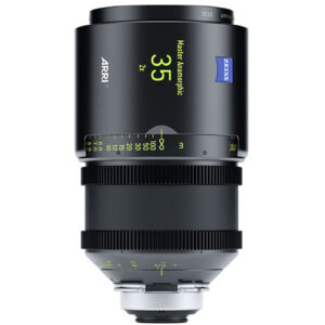 Lente anamórfica maestra ARRI 35mm T1.9 con escala en pies y metros, y el logo de Zeiss.