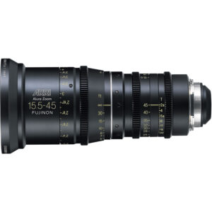 ARRI Alura Zoom 15.5-45mm T2.8. Lente de cine gran angular PL LDS, en negro.