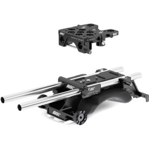 Conjunto de transmisión ARRI negro para Canon C300 MkII, con placa superior y base.