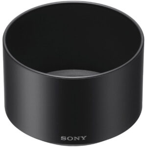Parasol circular negro Sony ALC-SH116 para lentes, con logo Sony.