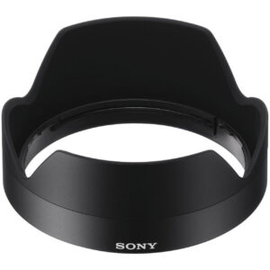 Parasol Sony ALC-SH130 negro, diseño acampanado para lentes de cámara, previene destellos.