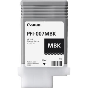 Tanque de tinta negro mate Canon PFI-007MBK de 90ml, fabricado en Japón.