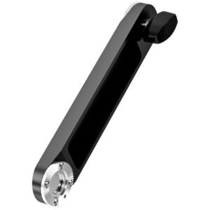 Extensión ARRI 7,7" de aluminio negro con perilla y disco dentado plateado, para cine y video