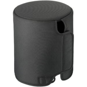 Cubierta suave negra para lente deportivo Sigma 500mm f/4, con textura de tejido resistente y asa.