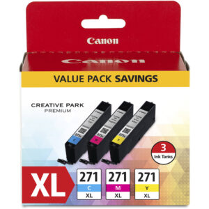 Canon CLI-271XL Paquete de 3 tintas (Cian, Magenta, Amarillo) XL.