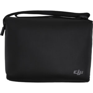 Bolsa de hombro DJI negra texturizada con logo plateado y correa, para drones Spark/Mavic.