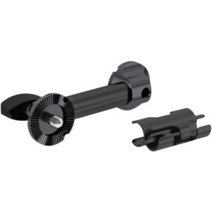 Extensión de empuñadura ARRI negra de 80 mm con clip para cable, detalle texturizado, ideal para accesorios de cámara.