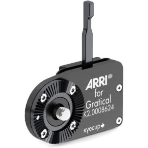 Soporte ARRI negro para Zacuto Gratical, con texturas y grabado detallado para accesorio de cine.