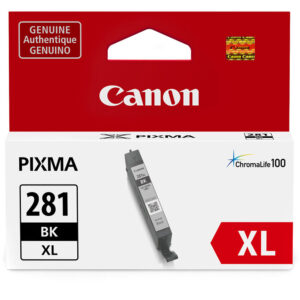 Canon PIXMA CLI-281XL cartucho de tinta negra XL, genuino, para impresoras Canon.