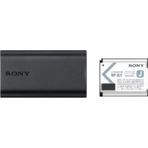 Batería Sony NP-BJ1 y cargador de viaje USB para cámaras, negro, 700mAh.