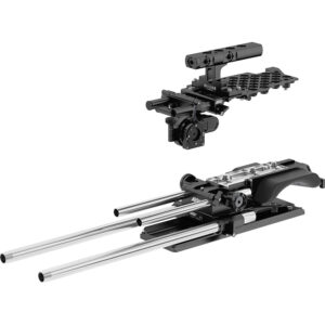 Kit ARRI profesional para cámara cine, con base de hombro y soporte superior, acabado negro.
