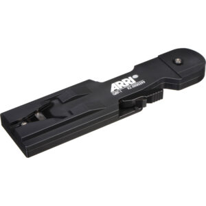 Placa liberación rápida ARRI QRP-1 negra, accesorio profesional para cámaras de cine.