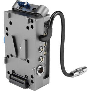 Divisor de potencia ARRI V-Mount Mk II gris, con entradas y salidas DC, 12V y GND.