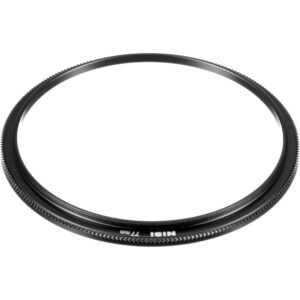Anillo adaptador NiSi 77mm, negro, con borde dentado para soportes de filtros de 100mm.