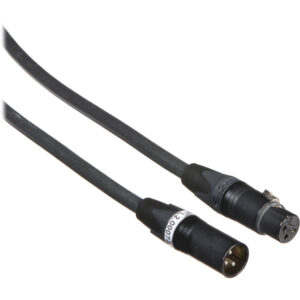 Cable ARRI XLR CC negro 3 pines para luces SkyPanel 3 pies con conectores macho y hembra.