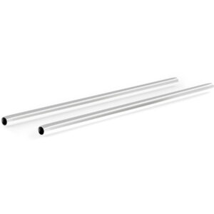 Par de varillas ARRI de 19 mm, plateadas, 21 pulgadas, vistas de perfil.