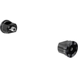 Adaptadores de roseta ARRI RA-2 negros, uno con rosca, para sistema de jaula.