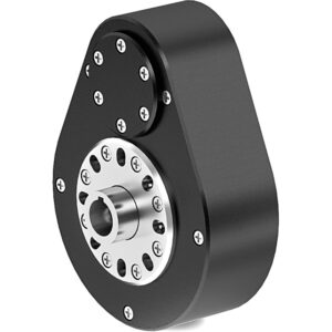 Engranaje reductor ARRI negro para ARRIHEAD con eje ranurado y detalle de tornillos plateados.