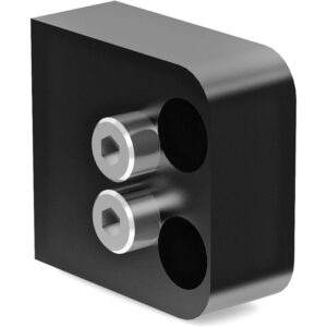 Adaptador negro ARRI para visor MMB-2 con dos tornillos Allen plateados.