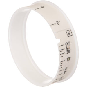 Anillo de enfoque ARRI premarcado de 8" para WCU-4, blanco, con mediciones de enfoque.