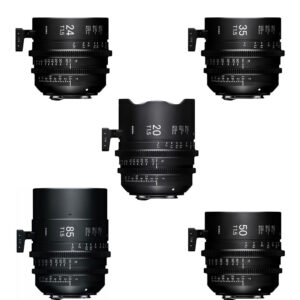 Kit de 5 lentes prime Sigma T1.5 FF (20, 24, 35, 50, 85mm) en montaje Canon EF