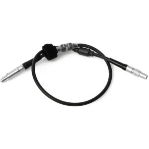 Cable ARRI LEMO 2 pines a Fischer 3 pines, negro, 48cm, con velcro, para equipo de video profesional.