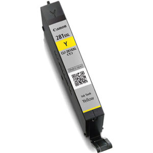 Cartucho de tinta amarilla Canon CLI-281XXL para impresoras.