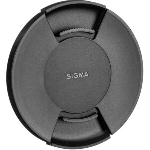 Tapa de lente Sigma LCF-86 III 86 mm negra texturizada con logo plateado.